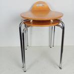 Tabouret - Meubles en multiplex avec des pieds en acier, Antiek en Kunst