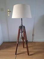 Staande lamp - Hout, Koper, Textiel - Driepoots