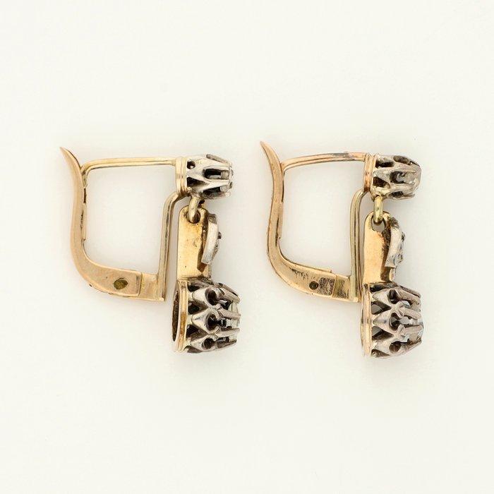 Oorbellen - 14 karaat Geel goud, Witgoud Diamant, Handtassen en Accessoires, Oorbellen