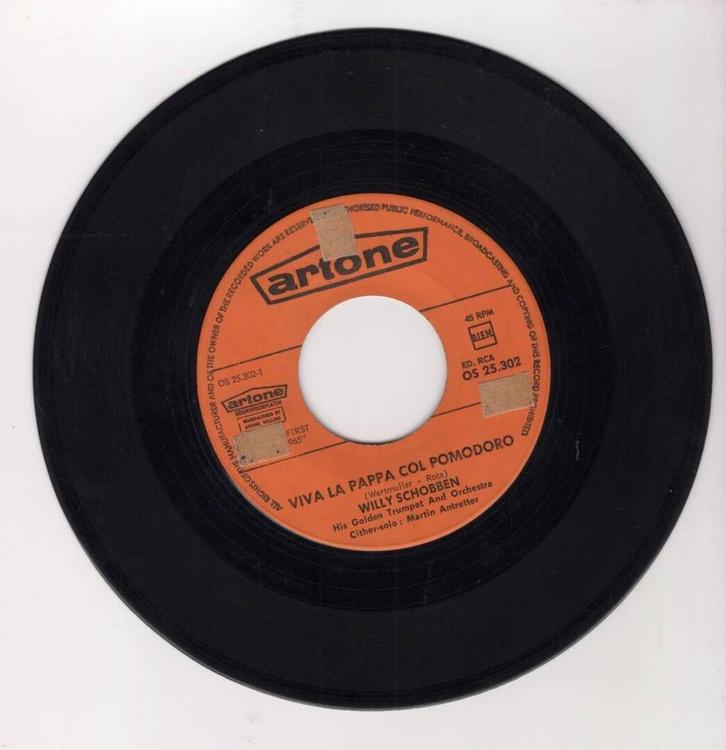 Willy Schobben – Viva La Pappa Col Pomodoro / Au Clair De La, Cd's en Dvd's, Vinyl Singles, Ophalen of Verzenden