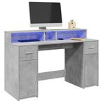 vidaXL Bureau met LED-verlichting 140x55x91 cm bewerkt hout, Huis en Inrichting, Bureaus, Verzenden, Nieuw