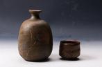 Ensemble de saké Bizen japonais — Traces de flamme,