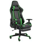vidaXL Gamestoel draaibaar met voetensteun PVC groen, Verzenden, Nieuw