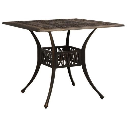 vidaXL Table de jardin Bronze 90x90x73 cm Aluminium, Tuin en Terras, Tuinsets en Loungesets, Verzenden