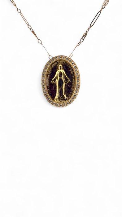 Collier avec pendentif - 18 carats Or jaune - 1.85ct. tw., Handtassen en Accessoires, Antieke sieraden