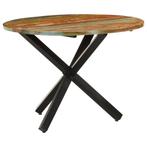 vidaXL Eettafel rond 100x100x75 cm massief gerecycled hout, Huis en Inrichting, Verzenden, Nieuw
