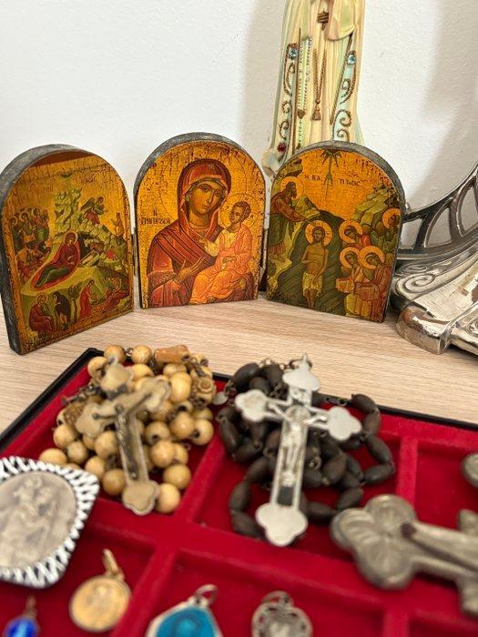 Verschillende oude religieuze voorwerpen (64) - Hout,, Antiek en Kunst, Antiek | Boeken en Manuscripten