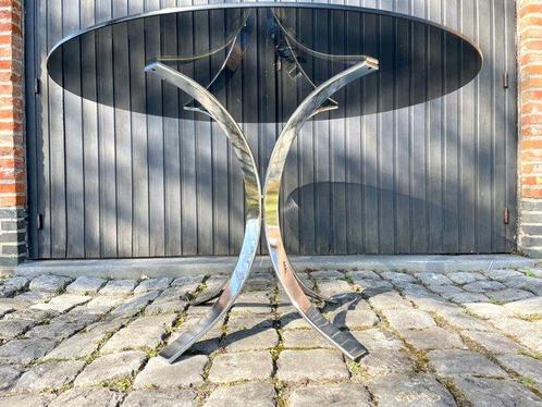 Table à manger - Chrome, Verre, Antiek en Kunst, Kunst | Designobjecten