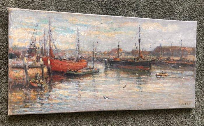 Evert Moll (1878-1955) - Binnenhaven van Scheveningen, Antiek en Kunst, Kunst | Schilderijen | Klassiek