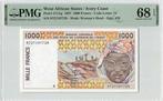1997 West African States P 111ag 1000 Francs Ivory Coast..., België, Verzenden