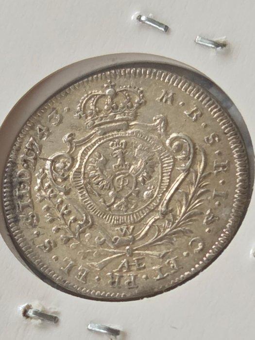 Oostenrijk. Friedrich II. 3 Kreuzer 1743 Breslau (W)., Postzegels en Munten, Munten | Europa | Niet-Euromunten