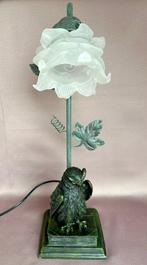 Lampe de table - lampe avec hibou (daprès A. Moreau) -, Antiquités & Art, Curiosités & Brocante
