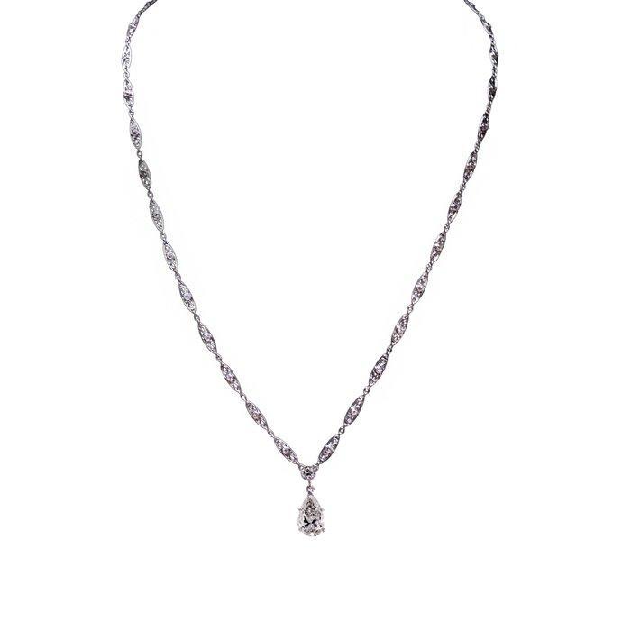 Collier Platine - 2.66ct. tw. Diamant (Naturelle) - Diamant, Handtassen en Accessoires, Kettingen