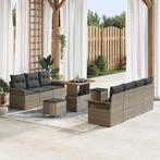 vidaXL Tuinbank Set in hoogte verstelbaar 10 pcs Grijs poly, Tuin en Terras, Verzenden, Nieuw