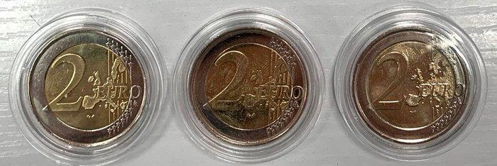 België. 2 Euro 2005/2008 (3 monnaies couleurs) (Zonder, Postzegels en Munten, Munten | Europa | Euromunten