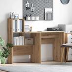vidaXL Bureau met plank artisanaal eikenkleurig 131,5 x 50 x, Verzenden, Nieuw