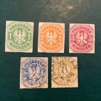 Prusse 1867 - Blason avec un aigle - Michel 22/26, Gestempeld