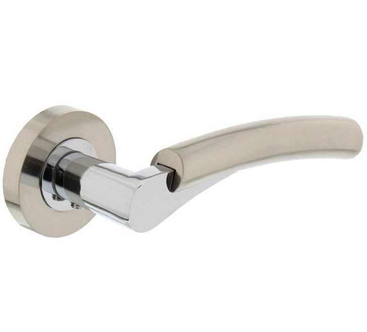 Intersteel enkele deurklink Bryan rechts op rozet mat nikkel, Doe-het-zelf en Bouw, Hang- en Sluitwerk, Klink of Kruk, Nieuw, Overige materialen