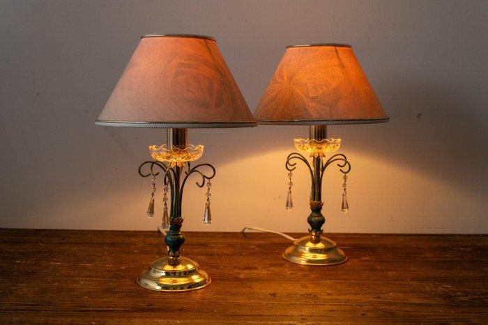 Nachtlampje (2) - kristallen voluut-hangers - Textiel,, Antiquités & Art, Curiosités & Brocante