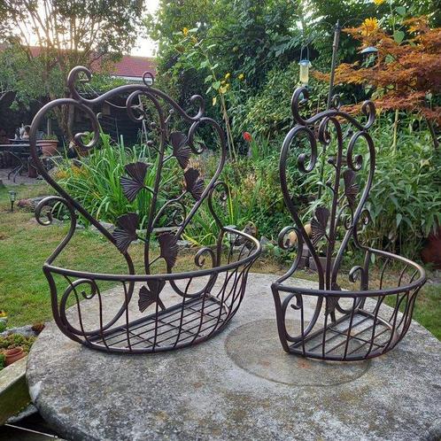 2 Decoratieve Planten Wand Hangers - Mand (2) - Metaal, Antiek en Kunst, Kunst | Designobjecten