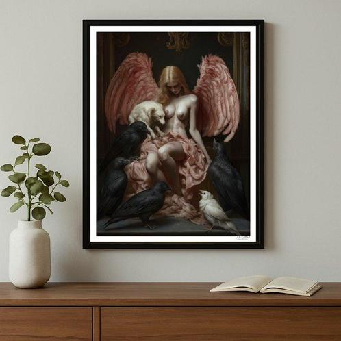 ANTONI ALBALAT - Untitled digital artwork with angelic, Antiek en Kunst, Kunst | Schilderijen | Modern