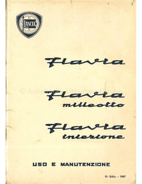 1967 LANCIA FLAVIA BERLINA INSTRUCTIEBOEKJE ITALIAANS, Autos : Divers, Modes d'emploi & Notices d'utilisation