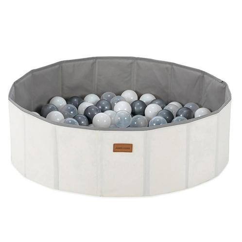 Ballenbak - diameter 80 cm - 90 ballen - offwhite en zilver, Kinderen en Baby's, Speelgoed | Overig, Verzenden