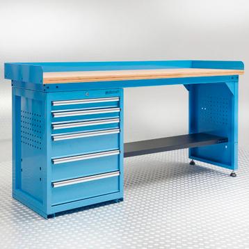 Datona Werkbank PRO - bamboe werkblad - 6 lades - 200 cm -, Ophalen of Verzenden