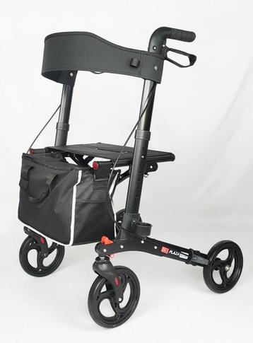 Rollator Plaza Lite Dubbel Opvouwbaar Black (Nieuw), Ophalen of Verzenden
