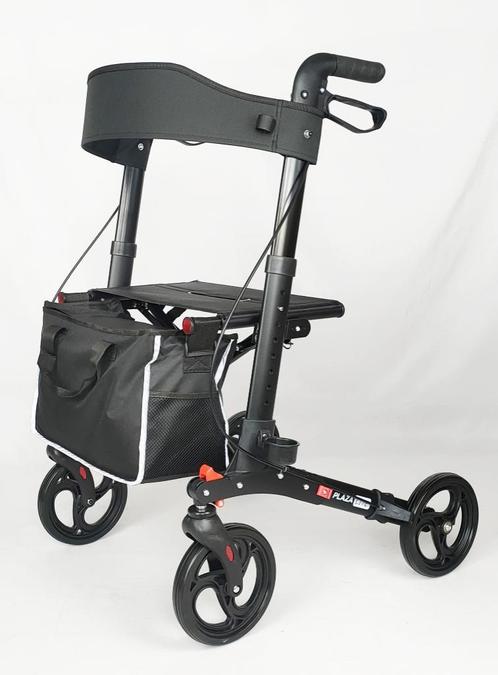 Rollator Plaza Lite Dubbel Opvouwbaar Black (Nieuw), Diversen, Rollators, Nieuw, Lichtgewicht, Opvouwbaar, Ophalen of Verzenden