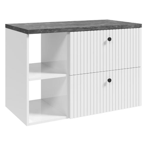 Badplaats Wastafelkast Saros 90 cm - Wit -met Opbergvak, Huis en Inrichting, Badkamer | Badkamermeubels, Nieuw, Verzenden