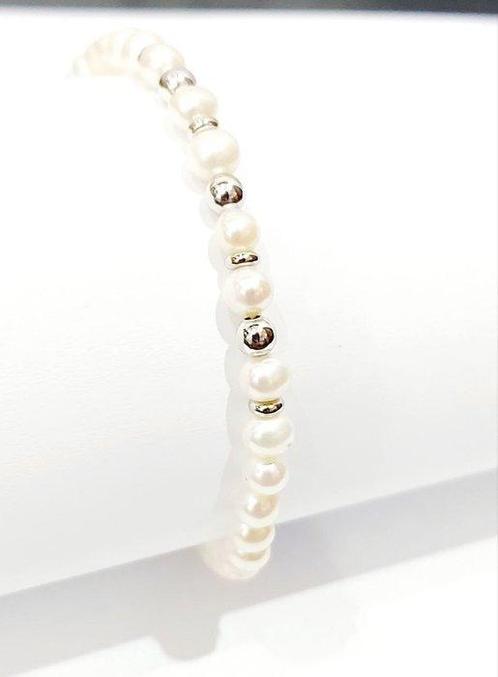 Armband - 18 karaat Witgoud Parel, Handtassen en Accessoires, Armbanden