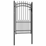 vidaXL Poort met speerpunten 100x175 cm staal zwart, Verzenden, Nieuw