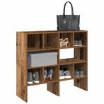 vidaXL Schoenenrekken 2 st stapelbaar 89,5x30x40 cm oud, Huis en Inrichting, Verzenden, Nieuw