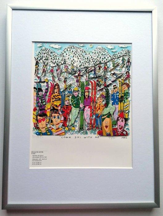 James Rizzi (after) - Come Ski With Me, Antiquités & Art, Art | Objets design