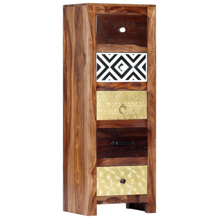 vidaXL Bijzetkast 40x30x110 cm massief acaciahout, Huis en Inrichting, Kasten | Dressoirs, Nieuw, Verzenden