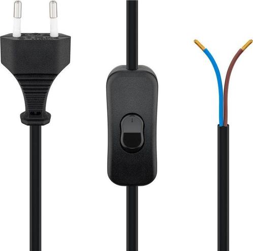 Goobay stroomkabel met schakelaar - type C - 1,5 meter, Doe-het-zelf en Bouw, Elektriciteit en Kabels, Verzenden