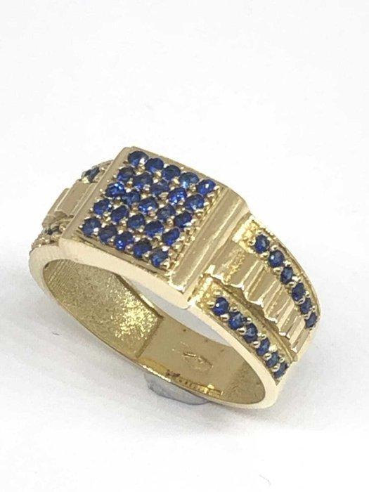 Ring - 18 karaat Geel goud - 1,47ct. tw. Saffier - Saffier, Handtassen en Accessoires, Ringen