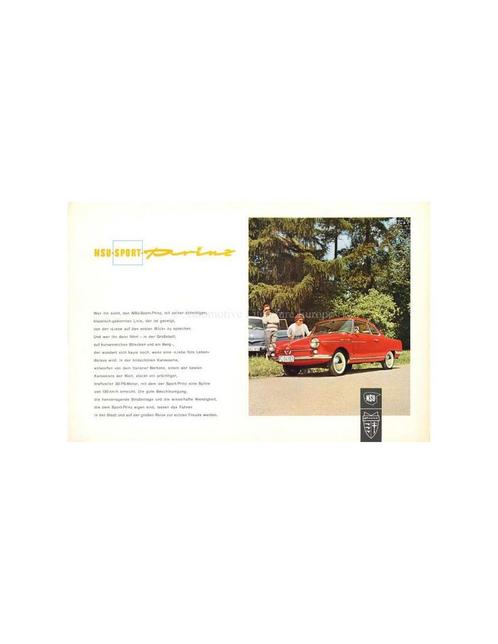 1971 NSU SPORT-PRINZ BROCHURE DUITS, Livres, Autos | Brochures & Magazines