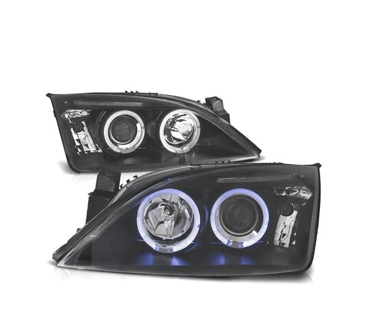 PHARES POUR FORD MONDEO MK3 00-07 ANGEL EYES FOND NOIR, Auto-onderdelen, Verlichting, Verzenden