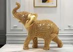 Beeldje - Golden Elephant Art Decò - statua in resina - Hars, Antiek en Kunst