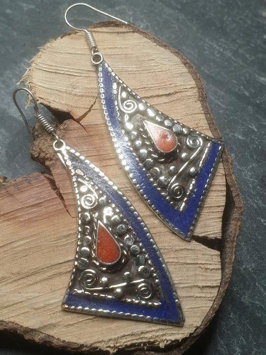 Zilver, 925 Tibetaans Zilver, Natuurlijke koraal, Lapis, Collections, Minéraux & Fossiles