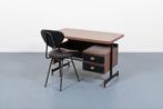 Bureau - Acier, Bois, Cuir synthétique, Laminé - Bureau avec, Antiek en Kunst