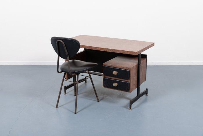 Bureau - Acier, Bois, Cuir synthétique, Laminé - Bureau avec, Antiek en Kunst, Kunst | Designobjecten