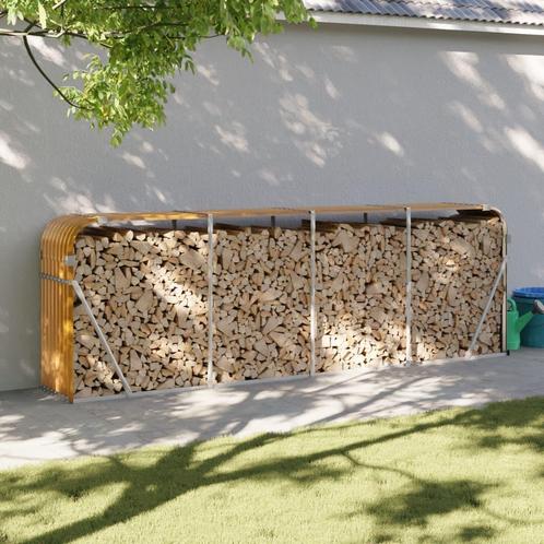 vidaXL Haardhoutopslag 300x45x100 cm gegalvaniseerd staal, Tuin en Terras, Brandhout, Verzenden