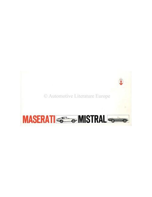 1968 MASERATI MISTRAL + SPIDER BROCHURE, Boeken, Auto's | Folders en Tijdschriften, Ophalen of Verzenden