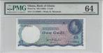 1965 Ghana P 5a 1 Cedi Nd Pmg 64, Postzegels en Munten, Bankbiljetten | Europa | Niet-Eurobiljetten, België, Verzenden