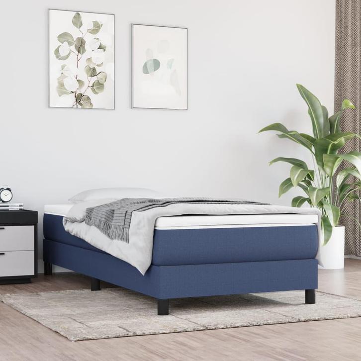 vidaXL Boxspring bed 80x200 cm stof blauw, Maison & Meubles, Chambre à coucher | Lits, Envoi