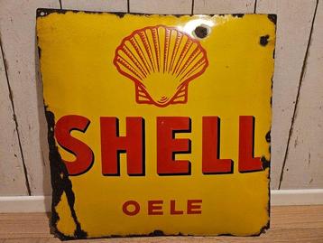 Original Shell Emailschild & Desolite Schild - Emaille bord
