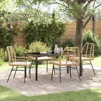 vidaXL Tuin Eettafel Set 5 pcs Bruin poly rattan, Tuin en Terras, Verzenden, Nieuw